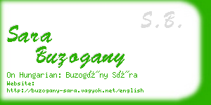 sara buzogany business card